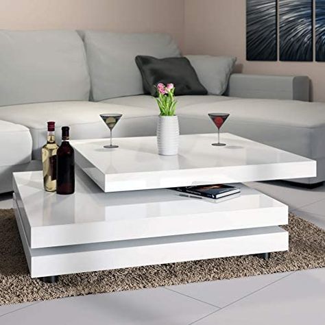 White Coffee Table Modern, Modern Cupboard Design, Cube Design, Coffee Table White, Living Table, Large Table, Coffee Table Square, Living Room Decor Apartment, Living Room Coffee Table