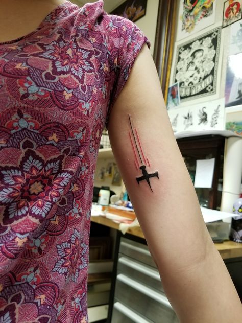 See you, space cowboy...  My new Swordfish II tattoo :) Swordfish Ii Cowboy Bebop, Cowboy Bebop Swordfish Tattoo, See You Space Cowboy Tattoo, Swordfish Tattoo, Cowboy Bebop Tattoo, Cowboy Tattoos, See You Space Cowboy, Wrist Tattoos For Guys, Space Cowboy