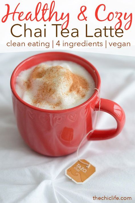 Skip the box of concentrated who-knows-what and make this clean eating chai tea latte. It's super easy, clean eating, real food with only four ingredients the ability to easily make this cozy drink a vegan recipe. Perfect for fall or the holidays or a regular weeknight. #healthyrecipe #recipe #holidayrecipe #healthy #healthyfood Healthy Chai Tea Latte, Chai Tea Latte Recipe, Chai Tea Recipe, Tea Latte Recipe, Hot Drinks Recipes, Cozy Drinks, Chai Tea Latte, Warm Drinks, Easy Clean Eating