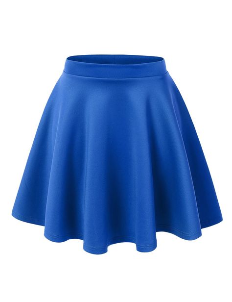 $14.48 MBJ Womens Basic Versatile Stretchy Flared Skater Skirt at Amazon Women’s Clothing store: Short Flared Skirt, Blue Skater Skirt, Flared Skater Skirt, Blue Pleated Skirt, Mini Skater Skirt, Peplum Tops, Flared Mini Skirt, Stretchy Skirt, Rock Outfit