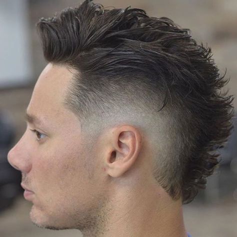 Fohawk Haircut, Mohawk For Men, Mohawk Haircut, Mohawk Hairstyles Men, Mens Hairstyles Fade, Faux Hawk Hairstyles, Popular Mens Hairstyles, Mullet Haircut, Mohawk Hairstyles