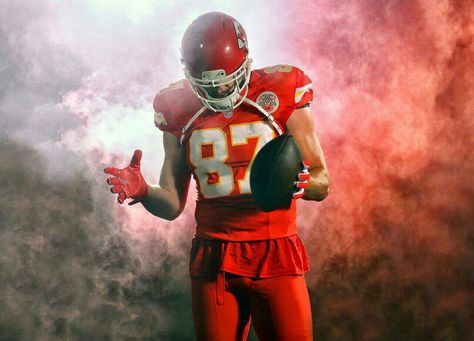 Color Rush uniforms for Thursday night football. Travis Kelce. Travis Kelce Wallpaper, Kansas City Nfl, Nfl Uniforms, Kc Chiefs Football, Kc Football, Arrowhead Stadium, Thursday Night Football, Superbowl Champions, Chiefs Game