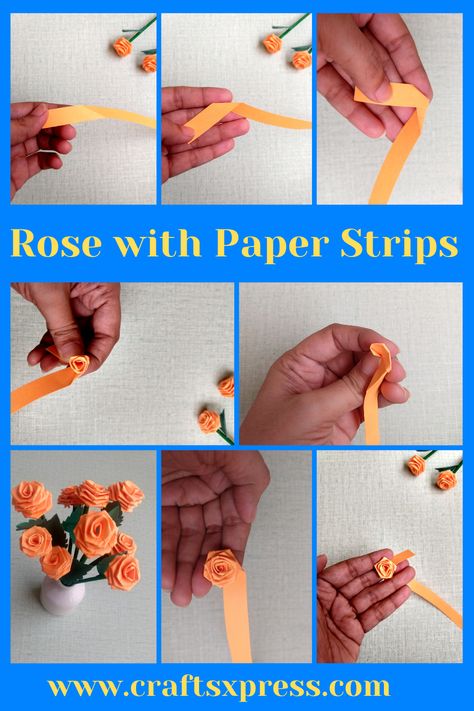 Hello my friends, again I have come up with another DIY paper rose. You can easily make these beautiful Paper roses with paper strips. Let's see how!!! #paperrose #easyrose #quillingrose #rosewithpaperstrips Diy Paper Roses Tutorial, How To Make A Flower With Paper Easy, Easy Paper Roses Diy, How To Make Paper Roses Step By Step Easy, How To Fold A Rose Out Of Paper, How To Do Rose With Paper, Rose Diy Crafts, Flowers Bouquet Diy Paper, How To Make Roses From Paper