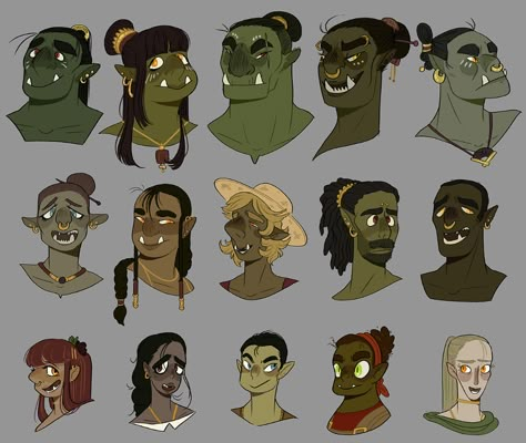 Half Orc Female, Orc Female, Poses For Drawing, Dnd Orc, Half Orc, Dnd Races, Head Drawing, Fantasy Races, Dungeons And Dragons Characters