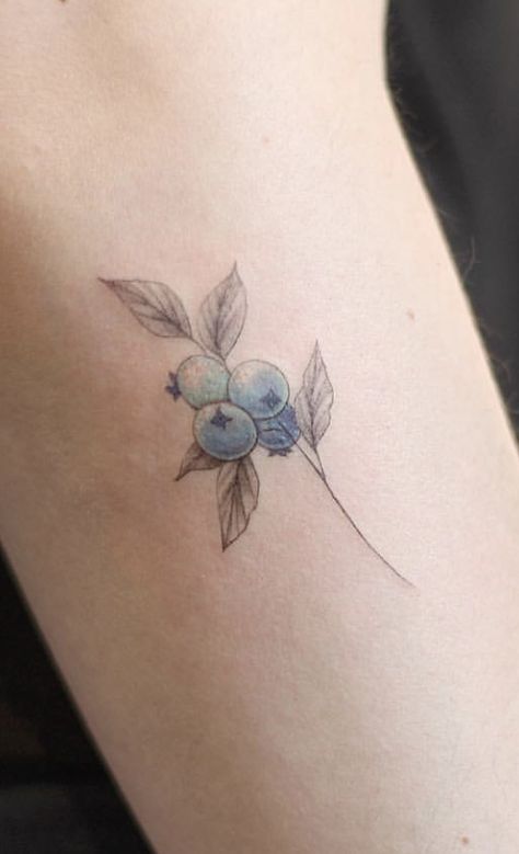 Blueberry Tattoo Small Minimalist, Briar Tattoo, Blueberry Tattoo Minimalist, Huckleberry Tattoo, Blueberry Tattoo, Whimsical Tattoos, Pretty Tattoo, Cherry Tattoos, Patchwork Sleeve