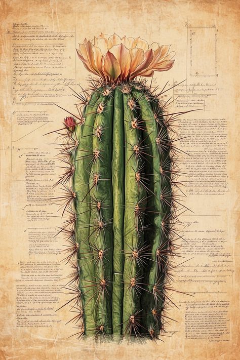 Arizona Landscaping Ideas, Cactus Aesthetic, Succulents Art, Botanical Sketchbook, Vintage Cactus, Cactus Illustration, Nature Studies, Arizona Landscape, Embroidery Lessons