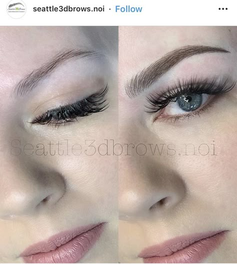 Brow Shading Tattoo, Powder Ombre Eyebrows, Lashes And Eyebrows, Mircoblading Eyebrows, Golden Eye Makeup, Maquillage Yeux Cut Crease, Permanent Makeup Eyeliner, Permanente Make-up, Bentuk Alis