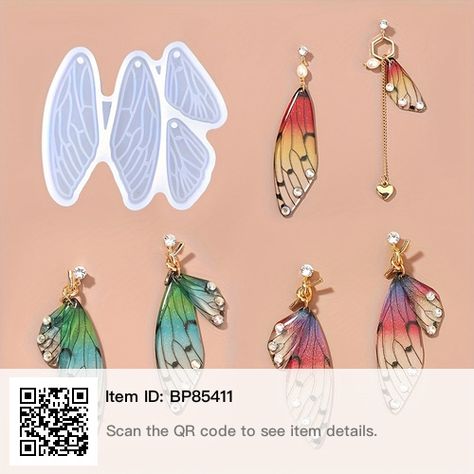 Insect Wings, Formy Silikonowe, Dragonfly Wings, Butterfly Wing Earrings, Angel Wing Earrings, Resin Jewelry Making, Casting Resin Molds, Animal Earrings, Casting Jewelry