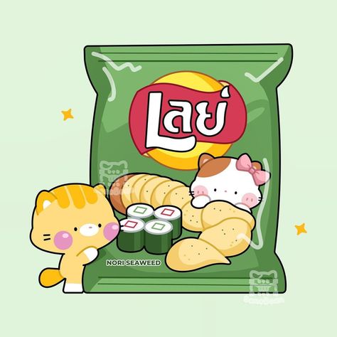 Happy Potato Chips Day! 🥔✨ This nori seaweed Lay’s flavor is exclusive to Thailand and has always been my favorite! 😋💕 Have you tried… | Instagram Lays Chips Flavors, Squishy Food, Happy Potato, Lays Chips, Lays Potato Chips, Flower Cartoon, Nori Seaweed, Food Drawings, Packing Orders