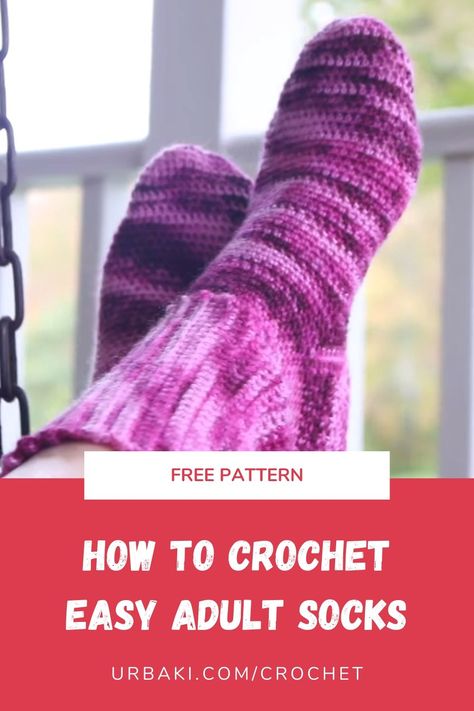 Crochet Socks Free Pattern For Beginners, Crochet Socks Tutorial, Crochet Slouchy Beanie Pattern, Crochet Sock Pattern Free, Easy Crochet Socks, Crocheted Sweaters, Crochet Sock, Easy Crochet Slippers, Slipper Pattern