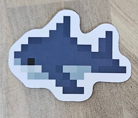 Small Shark Perler Beads, Sea Creature Pixel Art, Therian Pixel Art, Hamahelmet Ideas, Pixel Art 32x32 Easy, Shark Perler Bead Pattern, Winnie The Pooh Pixel Art, Bug Pixel Art, Jellyfish Pixel Art