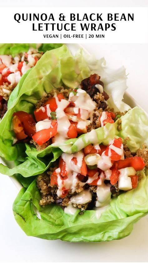 Plant Based Lettuce Wraps, Quinoa Lettuce Wraps, Bean Lettuce Wraps, Ostara Ideas, Misfit Market, Quinoa And Black Beans, Sweet Corn Salsa, Wraps Vegan, Vegan Lettuce Wraps