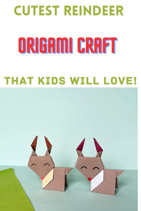 Origami Reindeer, Contact Paper Crafts, Tissue Paper Crafts, Construction Paper Crafts, Halloween Paper Crafts, Origami Paper Art, Cool Paper Crafts, Easy Origami, Christmas Paper Crafts