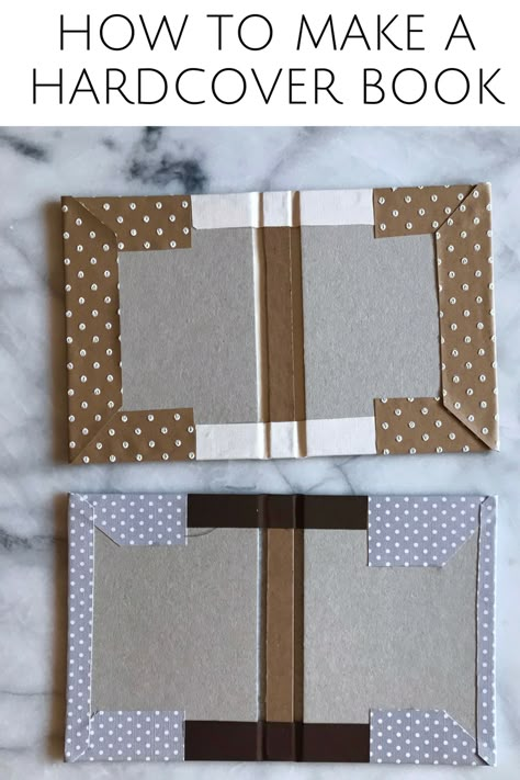 Book binding - hard cover DIY Hard Cover Book Binding, Diy Cardboard Book Cover, Diy Planner Binding, How To Make A Paperback Into A Hardcover, Diy Cloth Book Cover, Make Your Own Book Cover, Bookbinding For Beginners, Sew A Book Cover, How To Make Your Own Book Cover