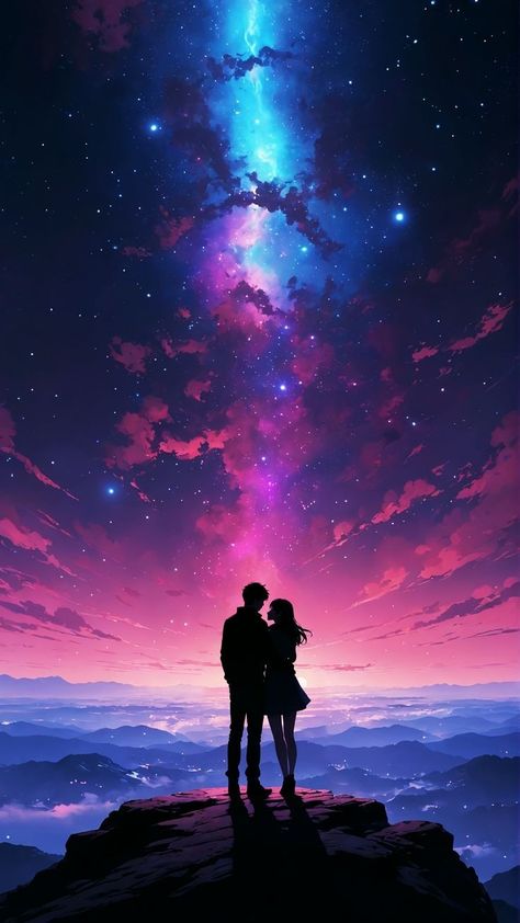 Night Sky Anime Wallpaper, Sky Anime Wallpaper, Futuristic Punk, Anime Digital Art, Punk Anime, Is It Really Worth It, Besties Pictures, I Miss You Wallpaper, Cute Drawings Of Love