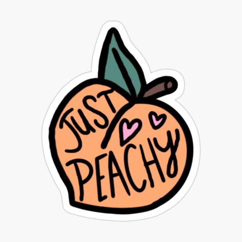 Peach Emoji Tattoo, Peachy Tattoo On Buttcheek, Just Peachy Tattoo, Peachy Tattoo On But, Peaches Graphic, Food Stickers, Just Peachy, Enamel Pins, How To Draw Hands