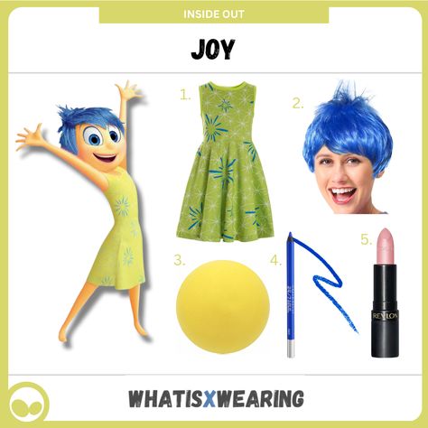 Are you a bundle of joy? Then dress like Joy from Inside Out with our easy homemade costume guide! Joy Inside Out Costume, Easy Homemade Costumes, Joy From Inside Out, Joy Costume, Homemade Headbands, Inside Out Joy, Inside Out Costume, Light Pink Lipstick, Joy Inside Out