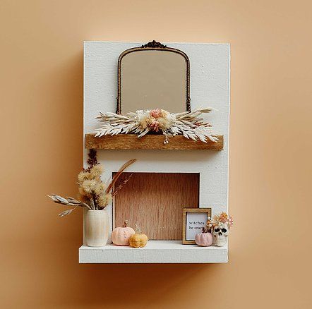 Fireplace | The Tiny Timber Co. Doll House Fireplace Diy, Dollhouse Fireplace Ideas, Plywood Fireplace, Diy Dollhouse Fireplace, Dollhouse Fireplace Diy, Doll House Fireplace, Modern Dollhouse Diy, Fall Dollhouse, Boho Dollhouse