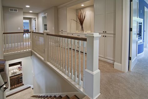 Love the Built Ins Top Of Stairs, Upstairs Landing, Kids Bedroom Remodel, Small Bedroom Remodel, Upstairs Hallway, Countertop Design, Foyer Decorating, Basement Bedrooms, Custom Built Homes