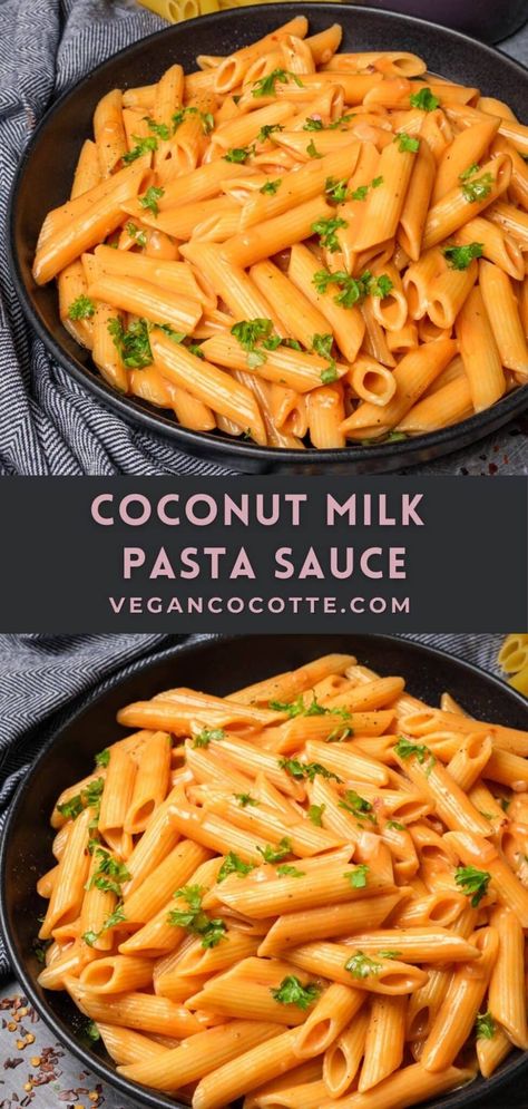 Dinner With Coconut Milk, Dinners With Coconut Milk, Paleo Chicken Pasta, Paleo Creamy Pasta Sauce, Coconut Milk Tomato Sauce, Keto Coconut Milk Recipes Dinner, Cashew Milk Pasta Sauce, Pasta Using Coconut Milk, Gf Dairy Free Pasta Recipes