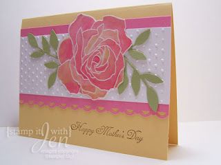 stamp it with Jen: Fifth Avenue Floral Happy Birthday Gorgeous, Making Cards, 5th Avenue, Watercolor Rose, Floral Cards, Mothers Day Cards, Embossing Folder, Stampin Up Cards, Paper Crafting