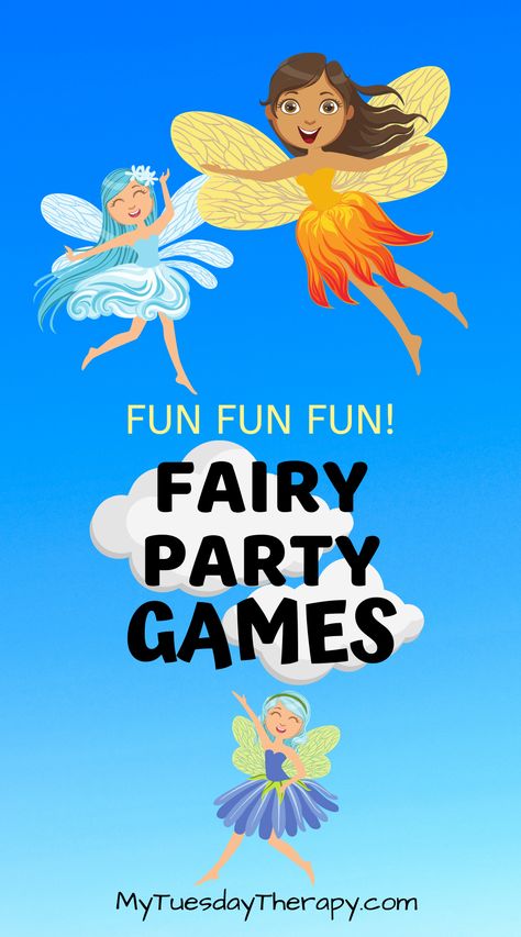 Fairy Themed Games, Fairy Theme Birthday Party Activities, Fairy Tale Party Games, Fairy Tale Birthday Party Games, Fairy Tea Party Activities, Fairy Obstacle Course, Pin The Wings On The Fairy Game, Fairy First Birthday Party Games, Fairy Party Games Activities