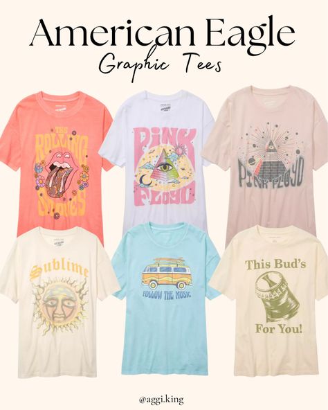 Rolling Stones Shirts, Preppy Graphic Tees, Oversized Graphic Shirt, Christmas Ideas For Mom, First Day Of School Fits, Rolling Stones Shirt, Eagle Graphic Tee, Trendy Water Bottles, Xmas Wishlist