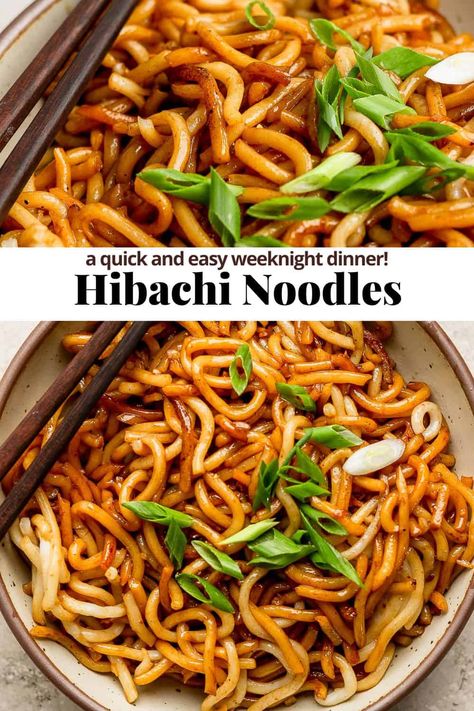 Wooden Skillet Recipes, Hibachi Lo Mein Noodles, Gluten Free Hibachi Noodles, How To Make Hibachi Noodles, Chinese Noodle Recipes Spaghetti, Japanese Steakhouse Noodles, Japanese Hibachi Noodles, Hibachi Ramen Noodles, Benihana Noodles Recipe