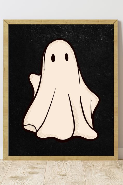 Halloween Printable Wall Art Add a spooky spin on your vintage decor with this cute waving ghost Vintage Ghost Illustration, Vintage Halloween Ghost, Vintage Halloween Printables, Vintage Ghost, Halloween Printable, Halloween Printables, Halloween Art, Halloween Ghosts, Vintage Halloween