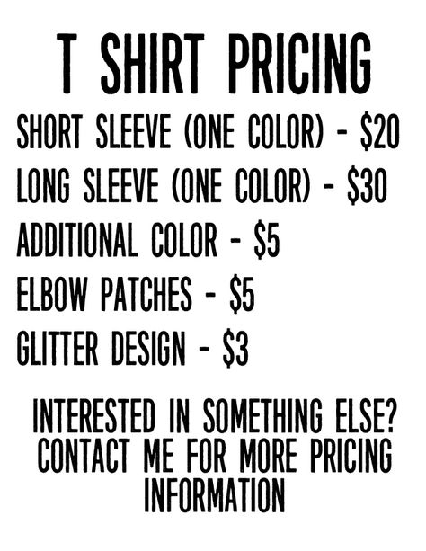 Shirt Pricing Shirt Price Chart, Sublimation Shirt Prices, Cricut Price Chart, Vinyl Shirt Care Instructions, T Shirt Price List, Sublimation Shirt Pricing Chart, Cricut Pricing Guide, Vinyl Shirt Pricing, Custom Shirt Pricing Chart