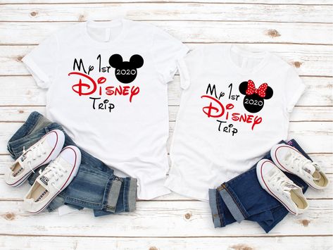 Disney Outfits Family, First Disney Trip, Custom Disney Shirts, Disney Family Vacation Shirts, Family Disney Trip, Disney Trip Shirts, Matching T Shirts, Disney Family Vacation, Disney World Shirts