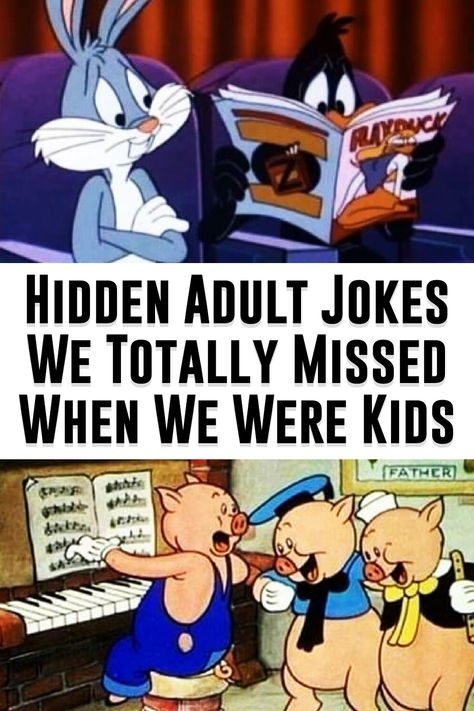 These hidden jokes are guaranteed to make you question everything you thought you knew about your favorite children’s shows and movies. Silly Gifts, Hiking Hairstyles, Funny Animated Cartoon, Funny Cartoon Pictures, Funny Cartoons Jokes, Funny Jokes To Tell, Kids' Movies, Shows And Movies, Funny Jokes For Adults