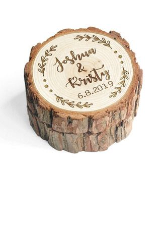 Personalized Rustic Wood Ring Box (103224809) - JJ's House Rustic Ring Bearer Pillow, Ring Box Rustic, Rustic Ring Bearers, Wood Ring Box Wedding, Ring Box Wedding Rustic, Ring Bearer Gift, Ring Box Proposal, Engraved Ring Box, Wedding Ring Bearer Boxes