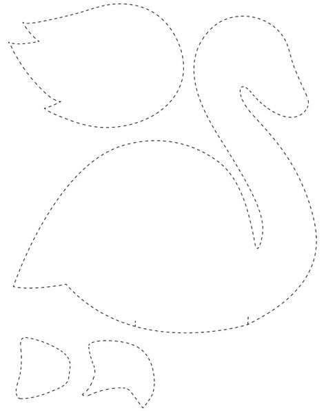 Flamingo Printables, Swan Drawing, Paper Swan, Felt Template, Flamingo Craft, Dotted Drawings, Swan Decor, Graffiti Heart, Felt Animal Patterns