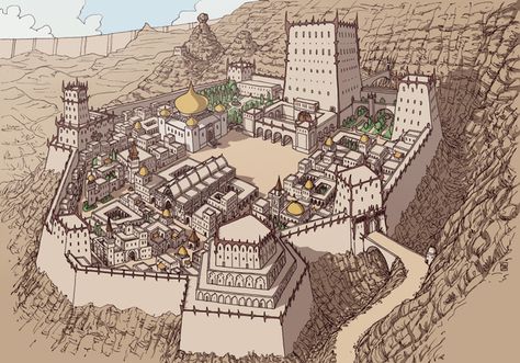 Domigorgon is creating roleplaying materials | Patreon Fantasy Town Map, Fantasy Desert, Fantasy Fortress, Fantasy Map Maker, Desert Town, Fantasy City Map, Fantasy Map Making, Building Map, Fantasy Town