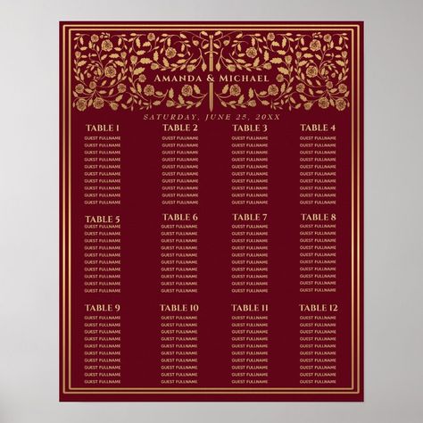 Red Royal Medieval Sword Wedding Seating Chart Zazzle Modern Wedding Design, Tarot Card Design, Red Poster, Swords Medieval, Seating Chart Wedding, Royal Red, Wedding Seating, Seating Chart, Seating Charts