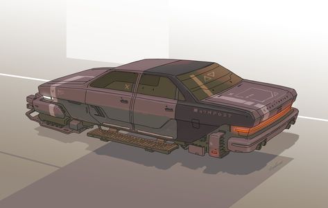 hover-car, Phil Piercey on ArtStation at https://www.artstation.com/artwork/lxdWeJ Hover Car, Futuristic Cars Design, Space Ships Concept, Space Ship Concept Art, Flying Vehicles, Sci Fi Ships, Flying Car, Spaceship Design, Car Sketch