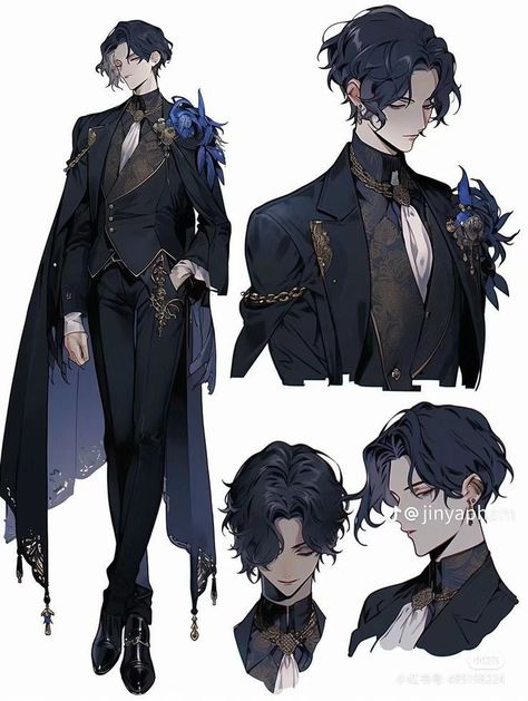 Dnd Male Character Art, Male Hair Reference, Male Fantasy Oc, Male Fantasy Clothing, Persona Anime, Clothing Design Sketches, Dress Design Sketches, Fashion Illustration Dresses, Arte Sketchbook