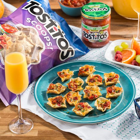 Just add friends! Tostitos Scoops, Brunch Bites, Coconut Banana Bread, Small Bites Appetizers, Chunky Salsa, Snack Foods, Gooey Cheese, Taco Night, Modge Podge