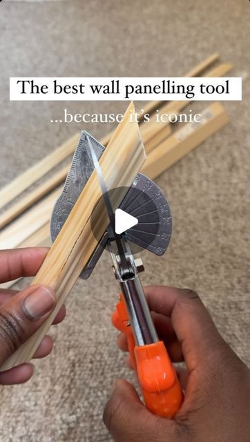 Vee || Home Decor || DIY Home Projects || Gardening on Instagram: "🚀 SAVE this reel for later 🚀 This tool is called an Angle Miter Shear cutter and it has been a lifesaver for my DIY wall panelling projects when I have to cut wall mouldings to size. This tool is super easy to use, and it’s very cheap at just £9.99 Comment “panelling tool” and I will send you the direct link to this tool #AFF How to use the angle miter shear cutter: 1️⃣ Measure up and mark your wall moulding. 2️⃣ Select your angle. I use 45’ on all DIY wall panelling projects with mouldings (except for my stairs) 3️⃣ Line up your wall moulding on the miter shear and cut Its that simple 👌🏾👌🏾👌🏾 FOLLOW me for more DIY wall panelling tips and hacks #panelling #wallpanelling #diywallpanelling #wallpanellingideas #panelli Wall Moulding, Diy Home Projects, Corner Moulding, Wall Panelling, Wall Trim, Wall Molding, Corner Designs, Life Savers, Diy Wall