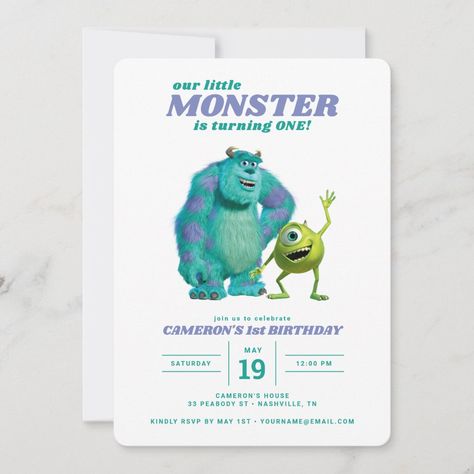 Monsters Inc 1st Birthday, Monsters Inc Invitations, Monsters Inc Boo, Monster Inc Birthday, Monster Inc, 1st Birthday Invitation, Monster Birthday, Disney Birthday, Disney Party