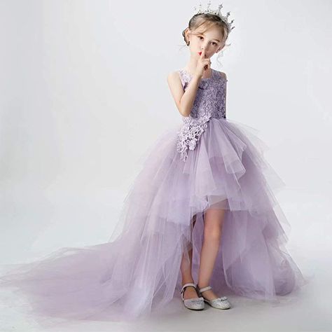 Amazon.com: Angel Dress Shop Train Flower Girl Dress High-Low First Communion Lace Tulle Appliques Pageant Wedding Puffy Long Tail Dress（Black 2）: Clothing Long Tail Dress, Grey Flower Girl Dress, Gray Flower Girl, Tail Dress, Puffy Dresses, First Communion Dress, Wedding Flower Girl Dresses, Angel Dress, Baptism Dress