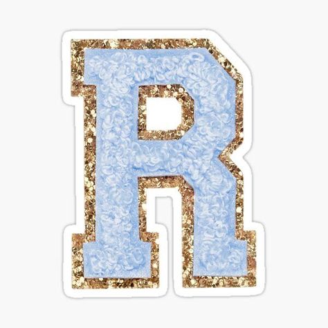 Preppy blue varsity letter R sticker #sticker #redbubble #sorority #college #preppy #aesthetic Preppy White Varsity Letter, Iphone Letters, R Sticker, Pantone Swatches, Home Gym Design Garage, Preppy Stickers, Varsity Letter, Preppy Wallpaper, Letter Stickers