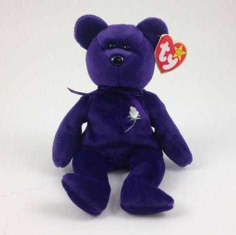 The Truth About How Much Those Princess Diana Beanie Babies Are Really Worth Beanie Babies Worth, Beanie Baby Prices, Princess Diana Beanie Baby, Original My Little Pony, Purple Teddy Bear, Rare Beanie Babies, Ty Babies, Original Beanie Babies, Baby #5