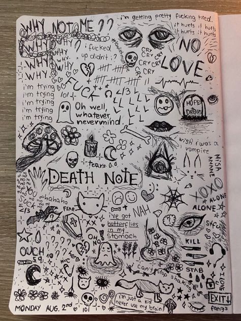 Cool Doodles To Draw, Doodles To Draw On Your Hand, Doodles To Draw, Notebook Sketches, Notebook Doodles, Arte Doodle, Notebook Drawing, Hand Doodles, Arte Grunge