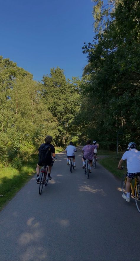 Bike With Friends Aesthetic, Summer Bike Ride Aesthetic Friends, Riding Bikes With Friends, Bike Rides Summer, Bike Rides Aesthetics, Summer Bike Ride Aesthetic, Cycling With Friends, Biking With Friends, Riding Bike Aesthetic