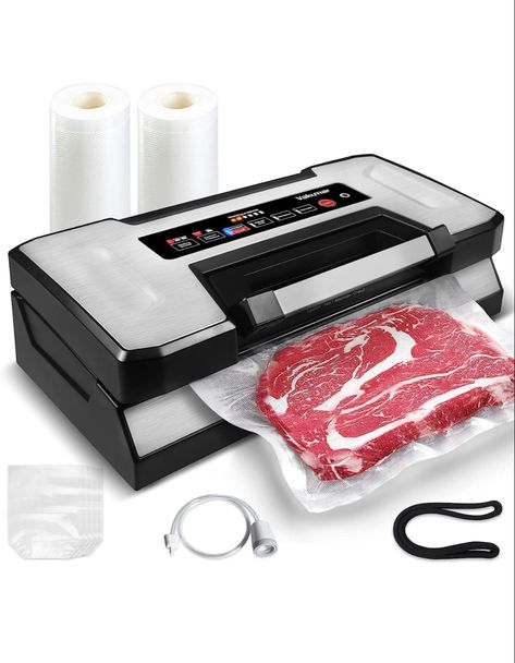 Vakumar Vacuum Sealer Machine, 90Kpa Food Vacuum Sealer Machine Preservation Dry/Moist/Liquid Modes, LED Indicator Light, Handle Locked Design, Built-in Cutter and Bag Storage, Starter Kit Food Vacuum Sealer, Vacuum Food Sealer, Automatic Vacuum, Vacuum Sealer Bags, Vacuum Sealers, Freezer Burn, Brewing Equipment, Food Saver, Vacuum Sealer