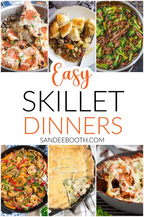 One pot meals are always a time-saver and here, these easy skillet dinners will have you serving up delicious meals with little effort. You’ll find pot pies, stir fry, pizzas, pastas and more in this delectable collection of skillet meals. Chicken, beef, ham, seafood and eggs can be cooked to scrumptiousness in one pan while sharing space with other savory ingredients, too. Skillet Meals Chicken, Easy Skillet Recipes, Artichoke Sauce, Easy Skillet Dinner, Beef Ham, Jarred Salsa, Skillet Lasagna, Meals Chicken, Breakfast Crescent Rolls