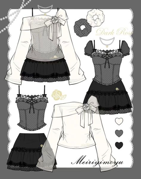 D：AHengW Anime Fits, Digital Outfits, Animated Clothes, Kawaii Outfit Ideas, Clothing Design Sketches, Fashion Drawing Dresses, Anime Inspired Outfits, Drawing Anime Clothes, Dress Design Sketches