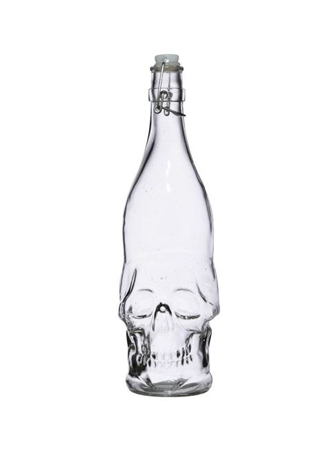 Glass Skull Shaped Bottle | Attitude Clothing Co. Gothic Bar, Gothic Homeware, Attitude Clothing, Spruce Up Your Home, Glass Water Bottle, Skull Design, Bottle Design, Clothing Co, Dark Aesthetic